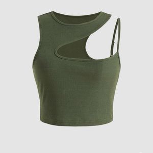 Solid Rib Cut Out Tank Top